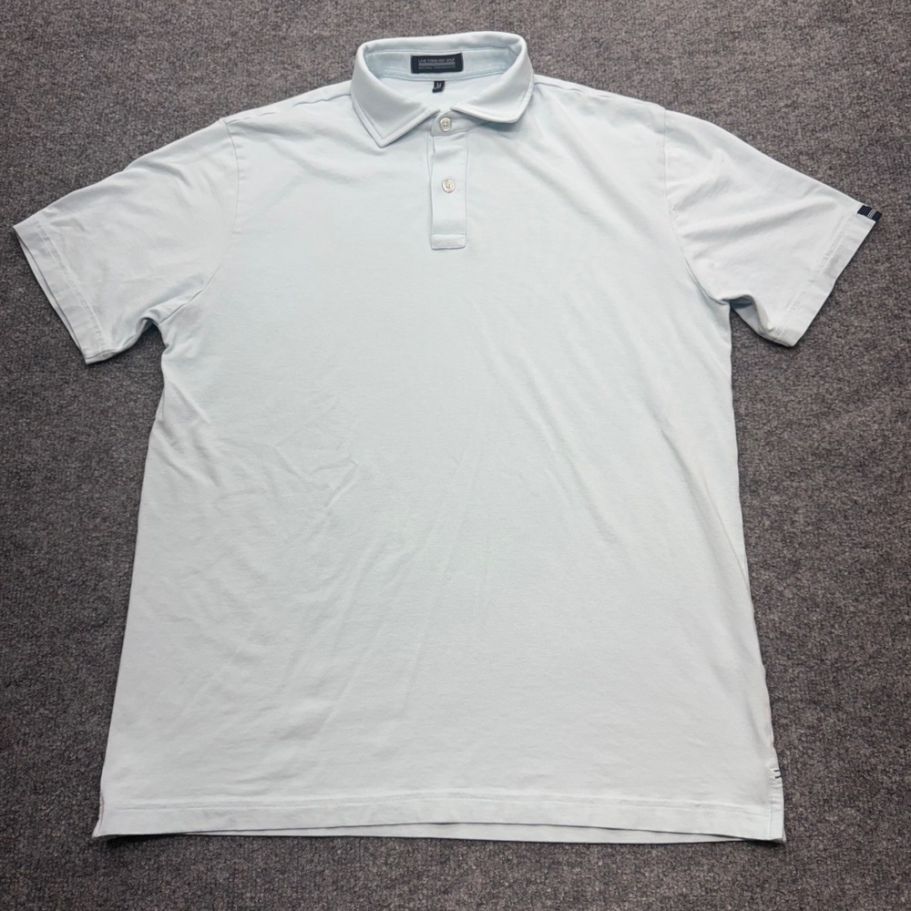 Live Forever Golf Mens Light Blue Short Sleeve Polo Shirt Size M Cotton Lyocell